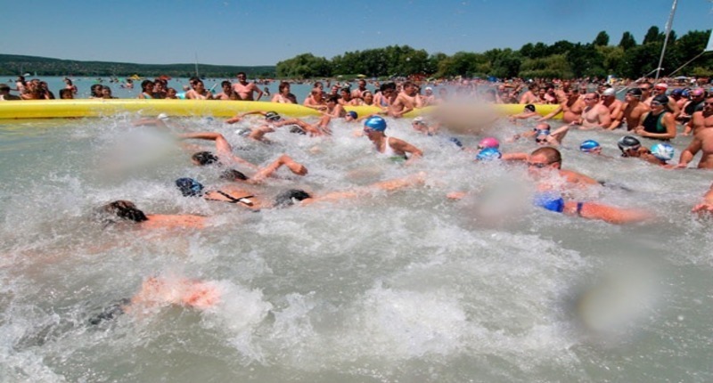 Hungary Balaton cross swimming competition 